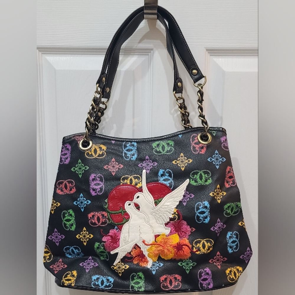 ORIGINAL BY SHARIF 1827” LOVE BIRDS LARGE TOTE / HANDBAG